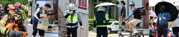 폭염에 노출된 현장 근로자들