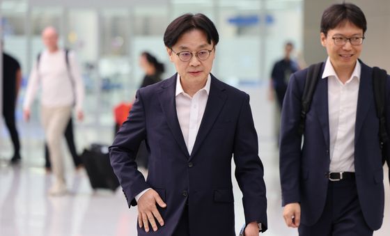 대미투자 협상 마치고 귀국하는 김정관 장관