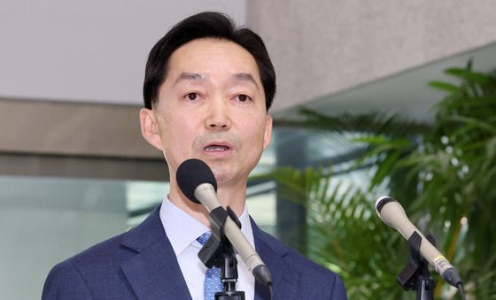 입장 발표하는 김지용 중수청장 후보자