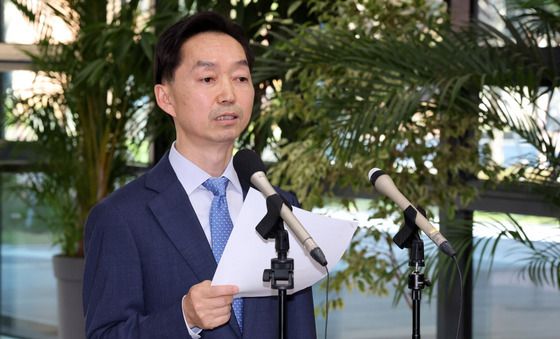 입장 발표하는 김지용 후보자