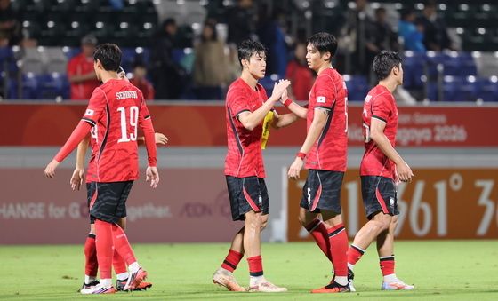빗 속 집념 보여준 대한민국 축구대표팀