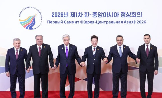 이재명 대통령, 중앙아시아 정상들과 기념촬영