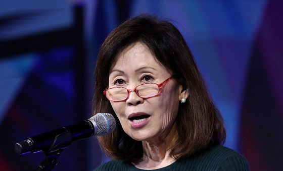 기조연설하는 미셸 스틸 미국 대사