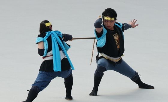 사전공연 선보이는 시고 지구 보노테 보존회