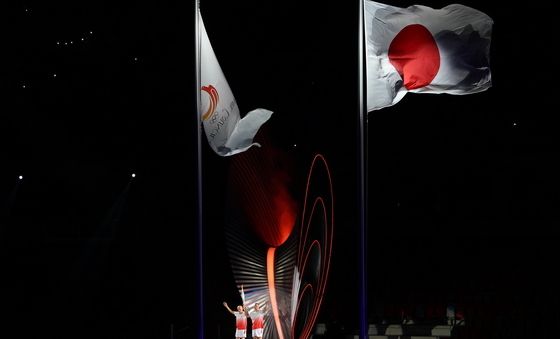 '나고야를 밝히는 성화 점화'