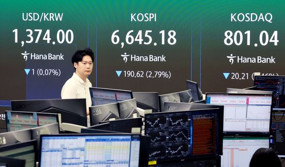 하락 출발한 코스피·코스닥