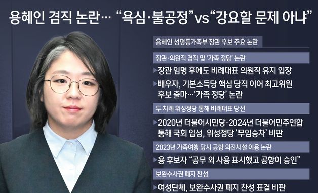 [오늘의 그래픽] 용혜인 겸직 논란… "욕심·불공정"vs"강요할 문제 아냐"