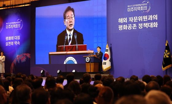 '민주평통 미주지역회의' 발언하는 이재명 대통령