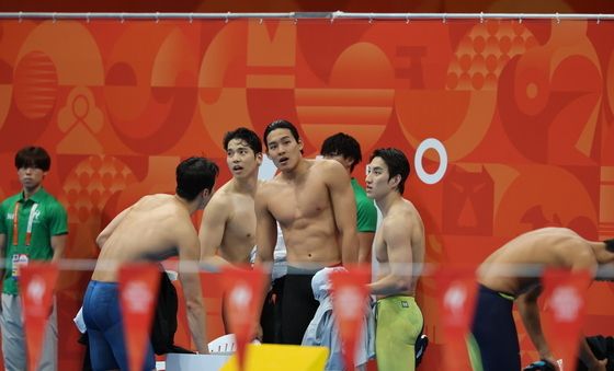 '한국신기록 달성' 동메달 획득한 남자 혼계영 대표팀