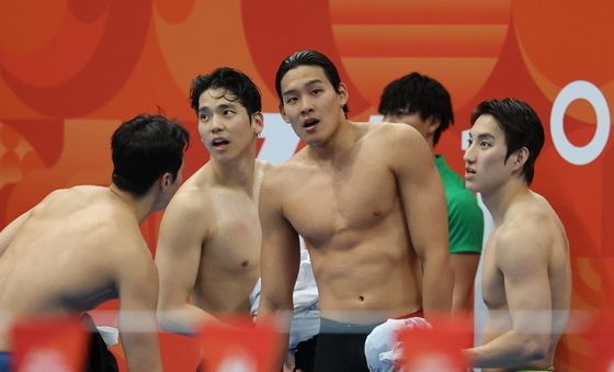 대한민국 수영 남자 400m 혼계영 동메달 획득
