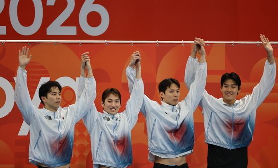 수영 남자 400m 혼계영 동메달 획득