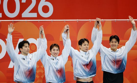 값진 동메달 획득한 수영 남자 400m 혼계영