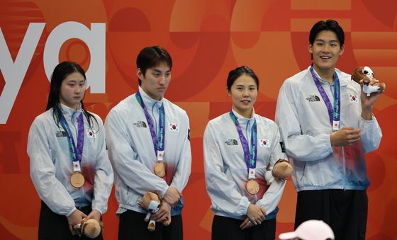수영 혼성 혼계영 400m 동메달 획득