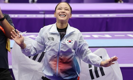 여서정의 금메달 세리머니