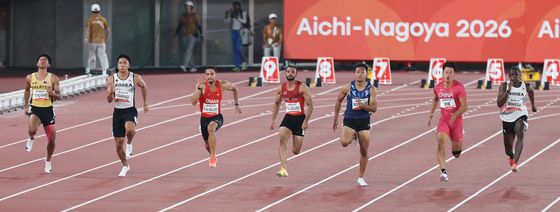 조엘진·비웨사, AG 남자 100m 결선 '질주'