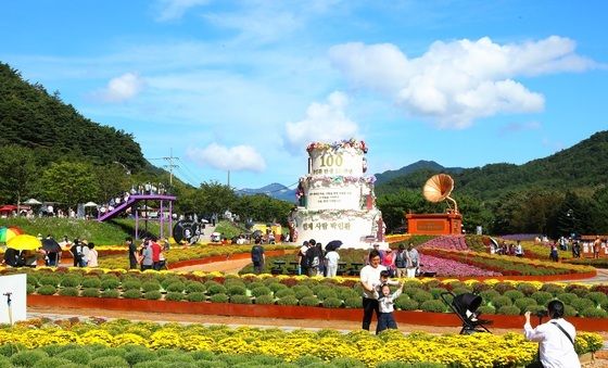 추석 연휴 관광객 북적이는 인제 가을꽃축제