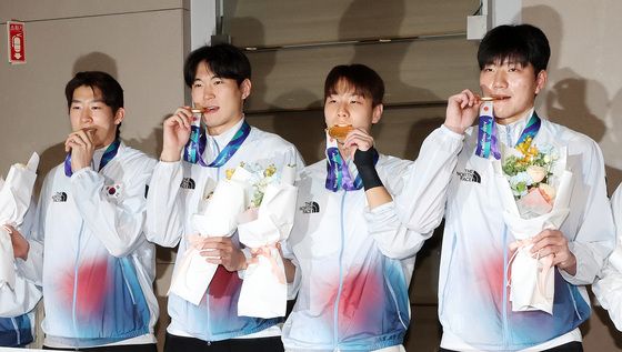 '금메달 맛은 달콤해' 남자 3x3 농구 대표팀