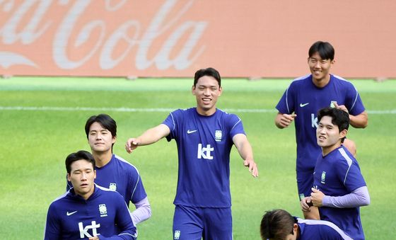 대한민국 축구대표팀, 밝은 표정으로 훈련