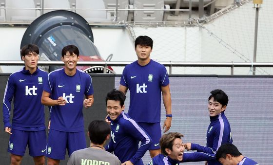 화기애애한 축구대표팀