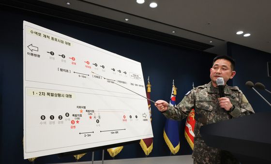 사고 상황 설명하는 양진혁 합참 작전부장