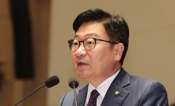 발언하는 정점식 국민의힘 원내대표
