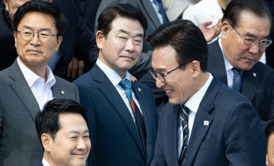 단체사진 촬영 참석한 여야 대표