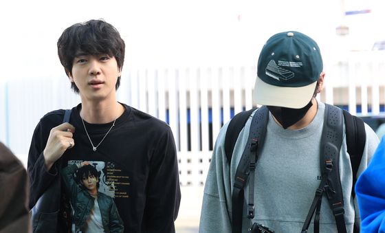진·정국, 출국하는 BTS 맏형과 막내