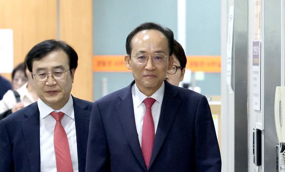 1심 결심 공판 출석하는 추경호