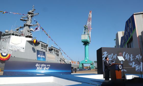 이재명 대통령, 대호김종서함 진수식 축사
