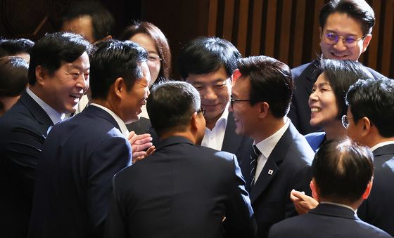 인사하는 김민석·정청래