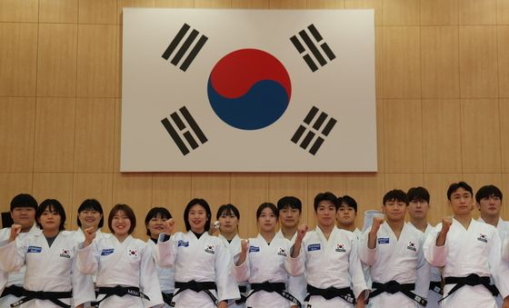 선전 다짐하는 유도 대표팀