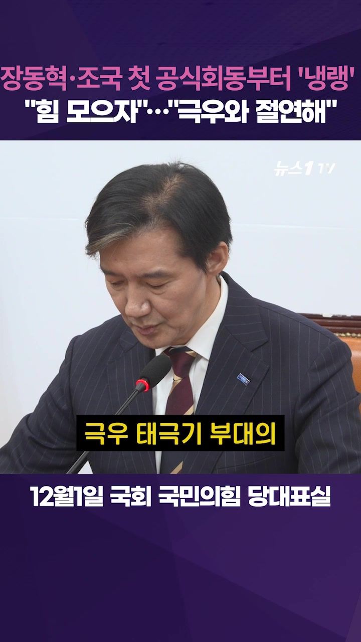 연관비디오 - "극우세력과 절연하라"…조국 발언에 장동혁 '머쓱'