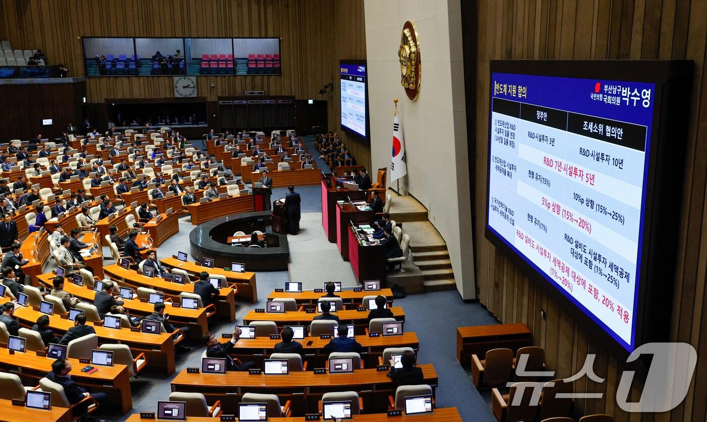 최상목 경제부총리가 13일 오후 서울 여의도 국회에서 열린 제419회국회(임시회) 제3차 본회의에서 박수영 국민의힘 의원의 윤석열 대통령 위헌적 비상계엄 선포 내란행위 관련 긴급현안질문에 답하고 있다. 2024.12.13/뉴스1 ⓒ News1 안은나 기자