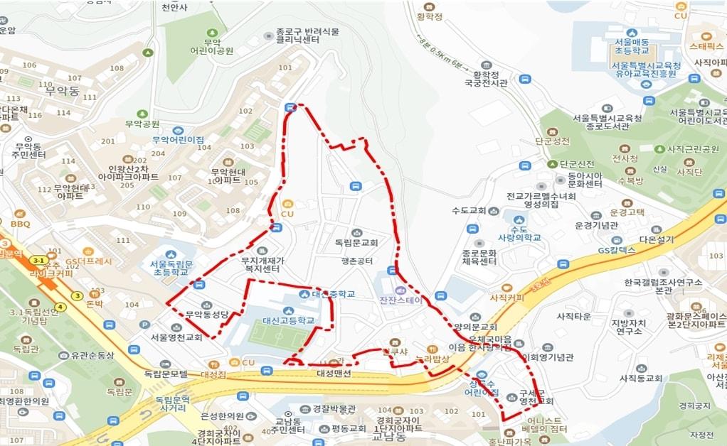 본문 이미지 - 종로구 행촌동 210-2 일대 신통기획 후보지(서울시 제공) 뉴스1 ⓒ News1