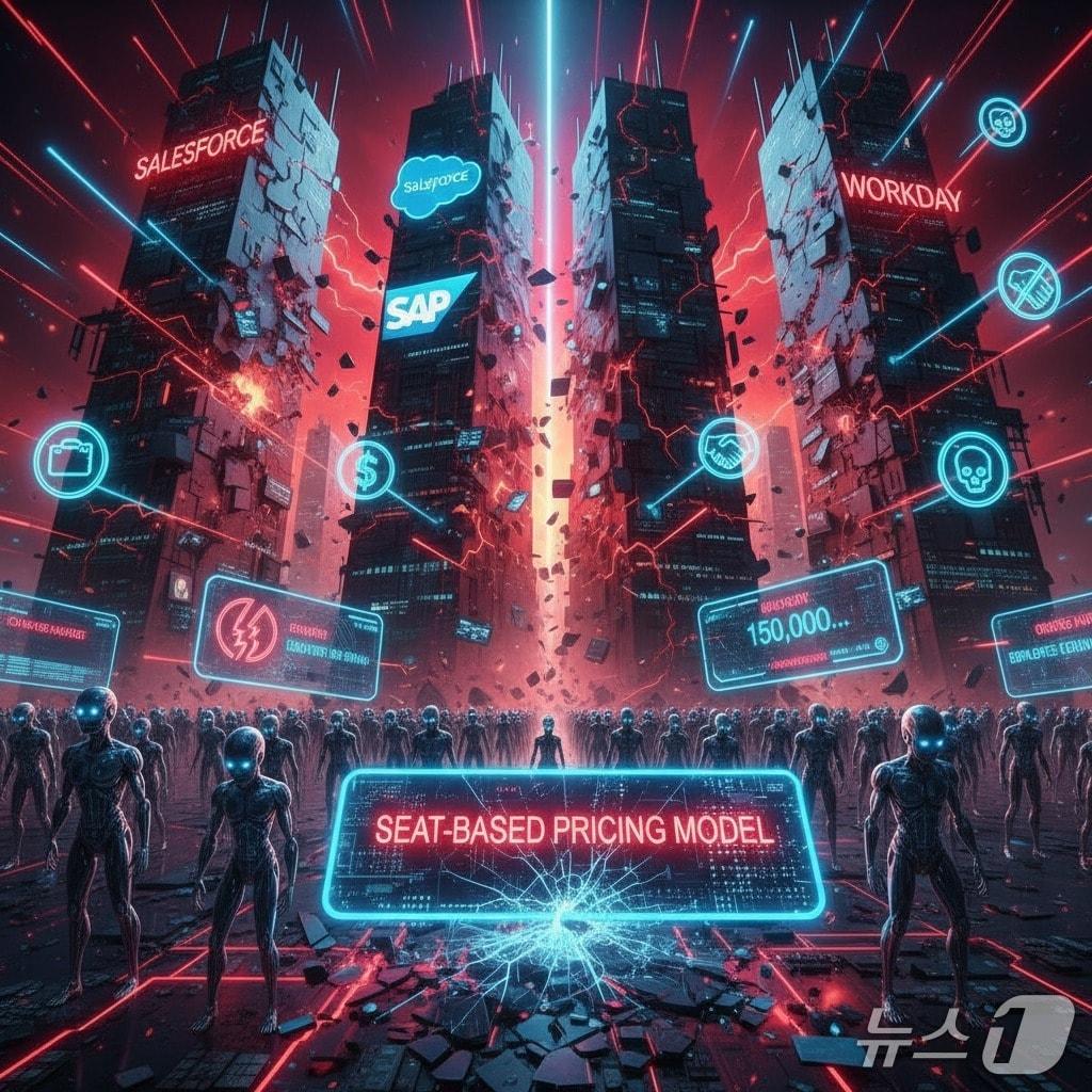 본문 이미지 - 구독형 SaaS 비즈니스 모델 붕괴 관련 퍼플렉시티 AI 이미지 생성 요청 이미지