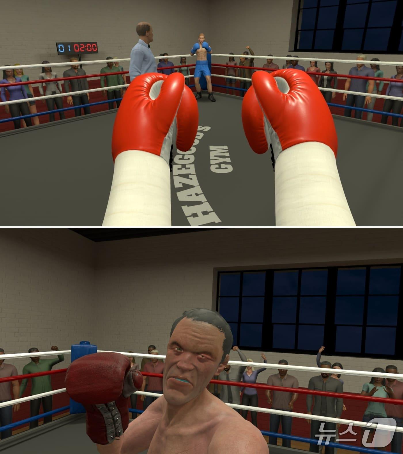 본문 이미지 - 메타퀘스트3 복싱게임 더 스릴 오브파이트(The Thrill of the Fight) 플레이 장면 ⓒ News1 김민석 기자