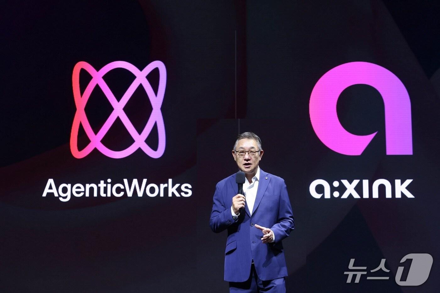 현신균 LG CNS 사장이 25일 LG CNS AX 미디어데이에서 발언하고 있다.(LG CNS 제공)