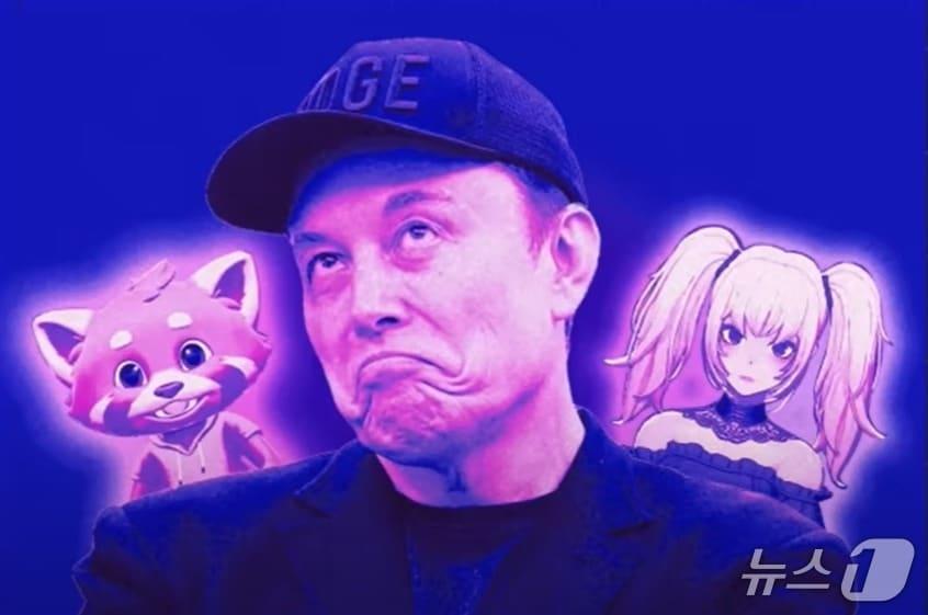 본문 이미지 - 일론 머스크 테슬라·xAI CEO 그록 컴패니언 모드 캐릭터(영상 갈무리)