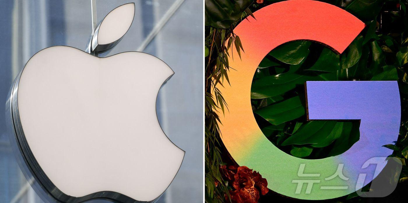 본문 이미지 - 애플 구글 로고 COMBO-US-TECHNOLOGY-AI-APPLE-GOOGLE ⓒ AFP=뉴스1