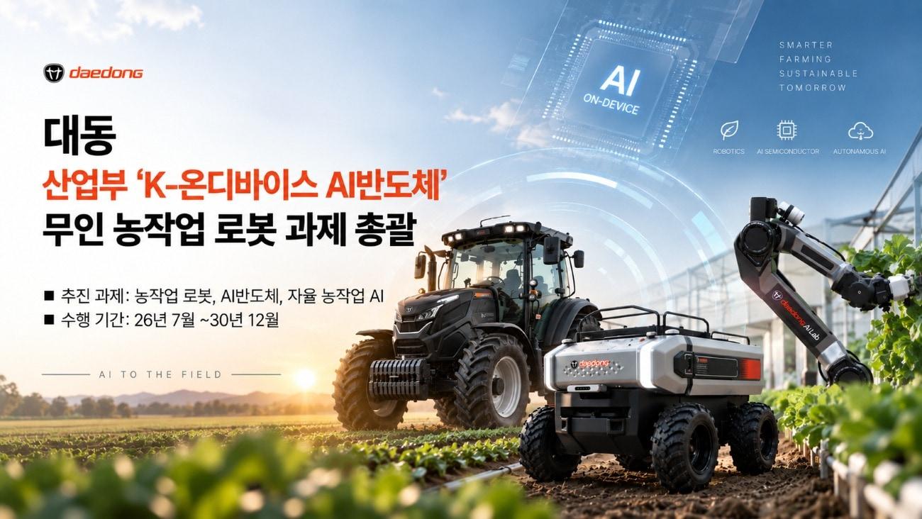 본문 이미지 - 대동 산업통산부 K-온디바이스 AI반도체 무인 농작업 로봇 과제 총괄(대동 제공)